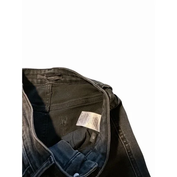 Flying Monkey Jeans Womens Sz. 26 Ultra High Rise Super Flare Black Cotton Blend - Picture 4 of 6